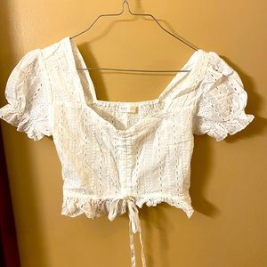 Eyelet Crop Top